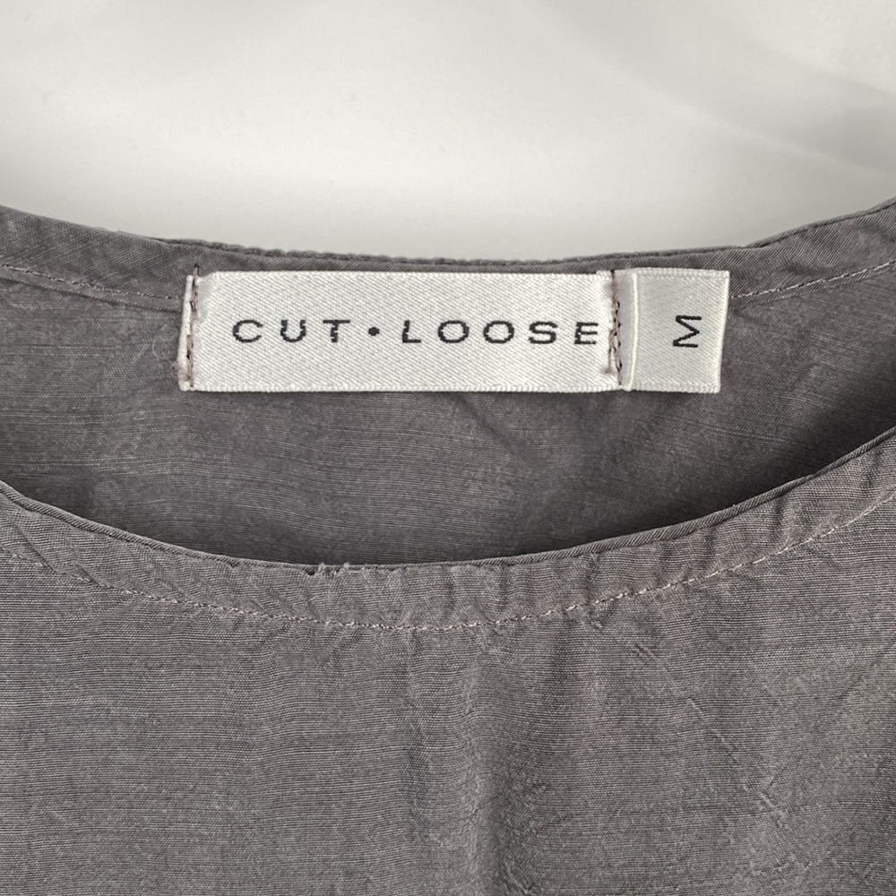 Vintage Cut Loose Light Grey 100% Bemberg Long Sleeve Shirt - Picture 7 of 11